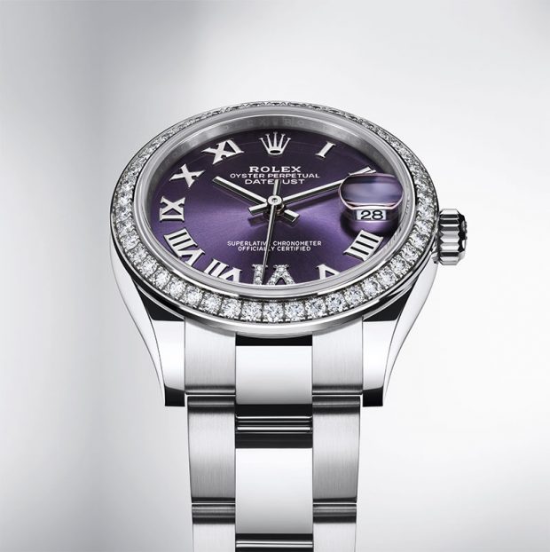 Rolex Datejust 31 m278384rbr 0029 in white rolesor purple dial e1604560473349