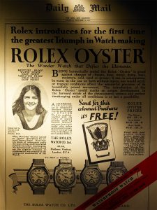 Vintage Rolex ad in Daily Mail from 1927 advertising the Oyster