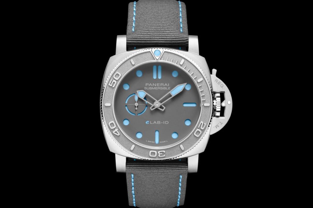 The Panerai Submersible eLAB ID is one that is a world s first with close to 100 per cent of its weight coming from materials with high recycled conten