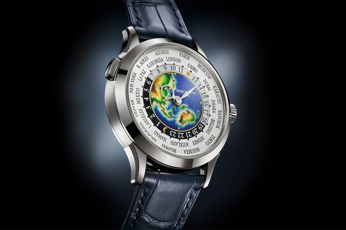 The Patek Philippe Ref. 5231G-001 in white gold with an enamel painting of Southeast Asia and Oceania.