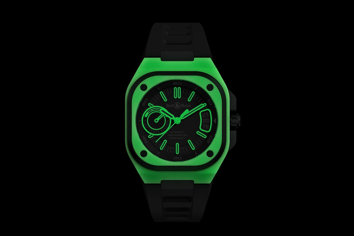 Cortina Watch Bell Ross Br X5 Green Lum Feature