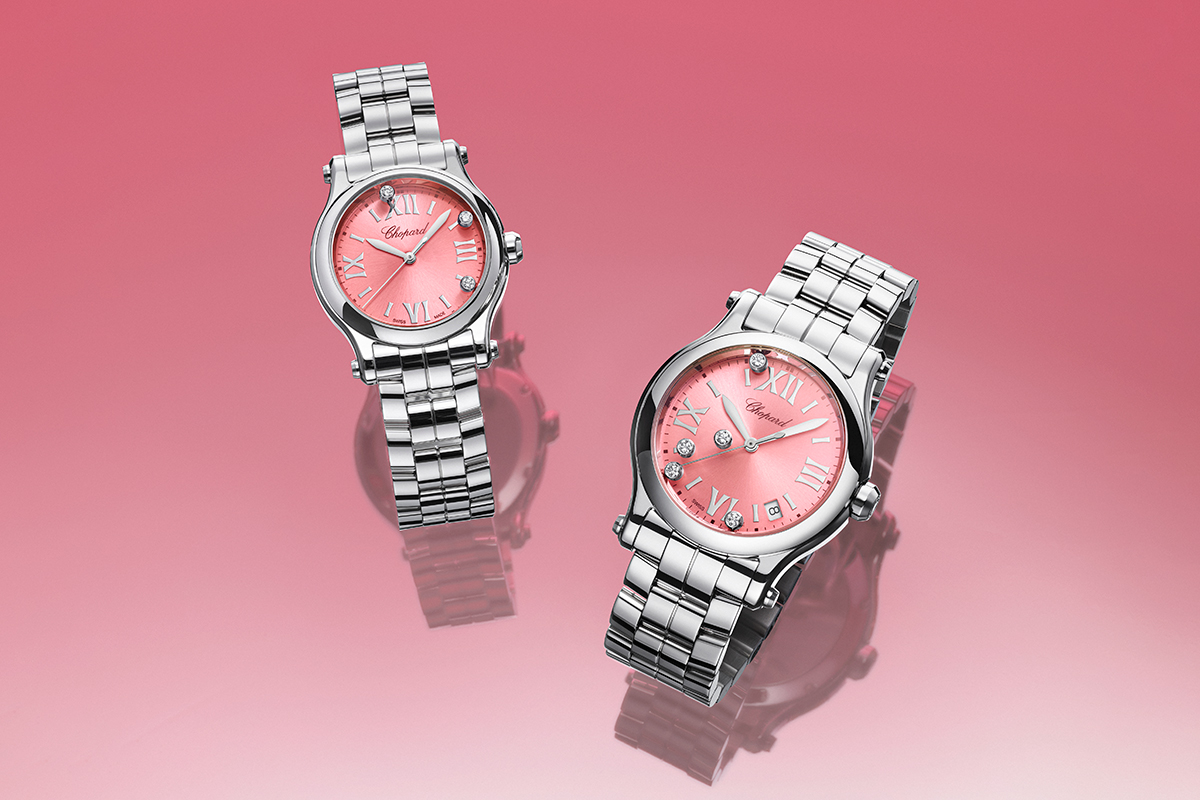 Cortina Watch Chopard Happy Sport Pink Diamonds Feature