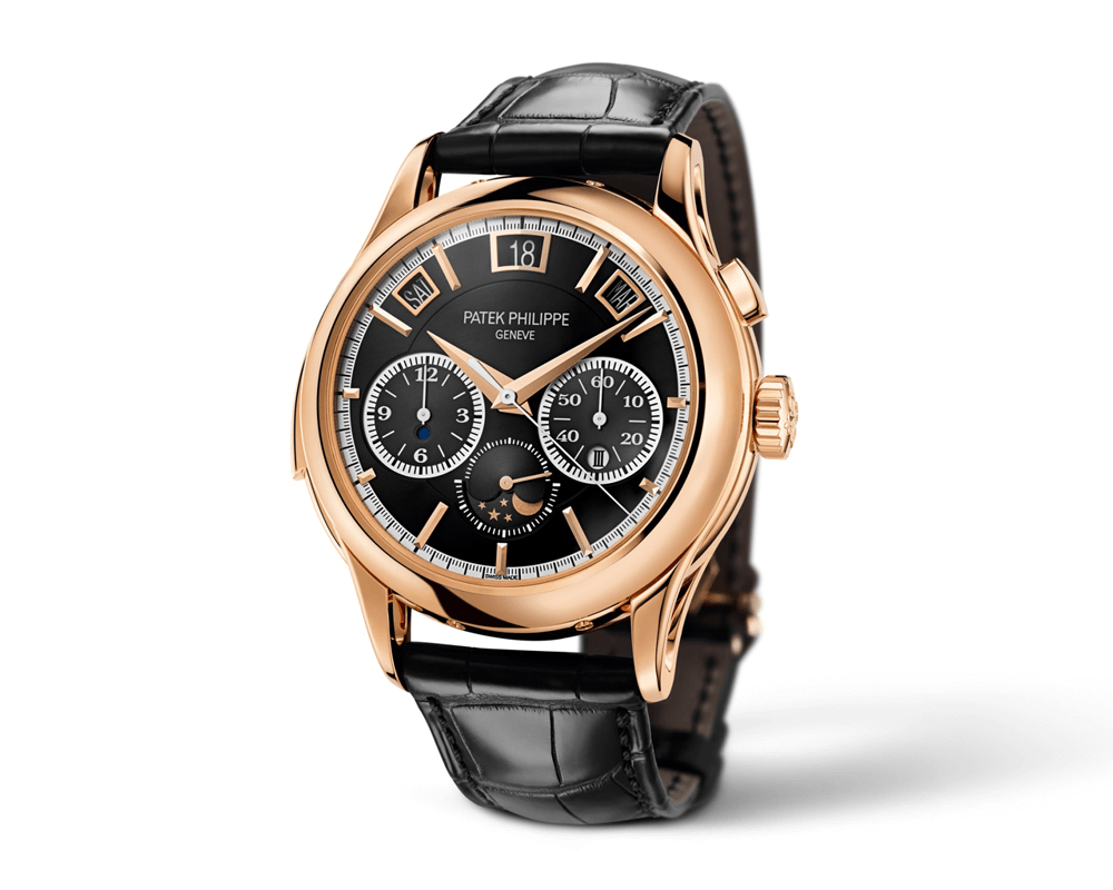 The Patek Philippe Ref. 5208R-001 combines three of the watchmaker’s most coveted complications - the instantaneous perpetual calendar, flyback chronograph, and minute repeater - in one elegant watch. 
