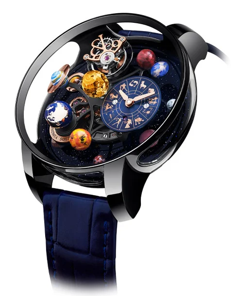 Astronomia Solar Jewelry Planets Zodiac Black DLC Titanium - Cortina Watch Malaysia