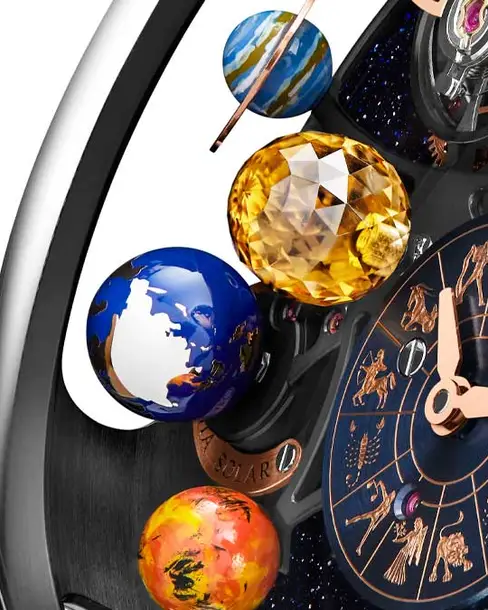 Astronomia Solar Jewelry Planets Zodiac Black DLC Titanium - Cortina Watch Malaysia