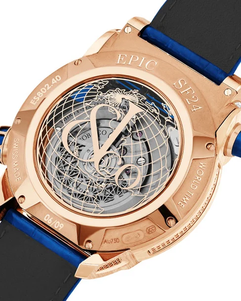 Epic SF24 Tourbillon Baguette Blue Dial Rose Gold - Cortina Watch Malaysia