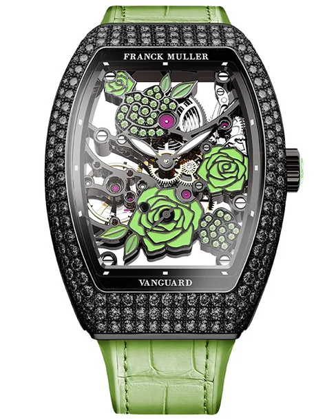 Vanguard Rose Skeleton Black Diamonds (35 mm) - Cortina Watch Malaysia