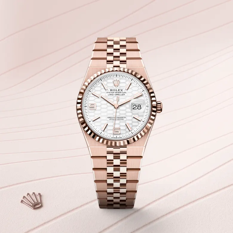 Rolex Land-Dweller in Emas Everose 18 karat, M127235-0001 - Cortina Watch Malaysia