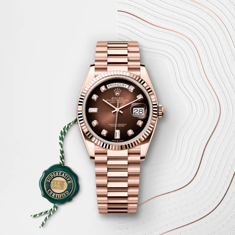 Rolex Day-Date 36 in 18 ct Everose gold, M128235-0037