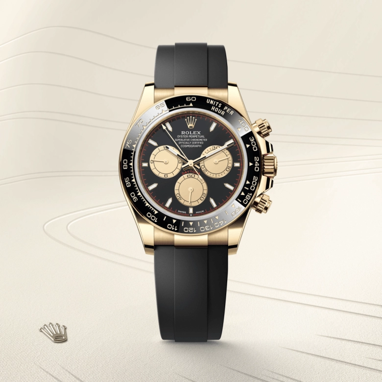 rolex cosmograph daytona dalam emas kuning 18k, m126518ln-0004 - cortina watch