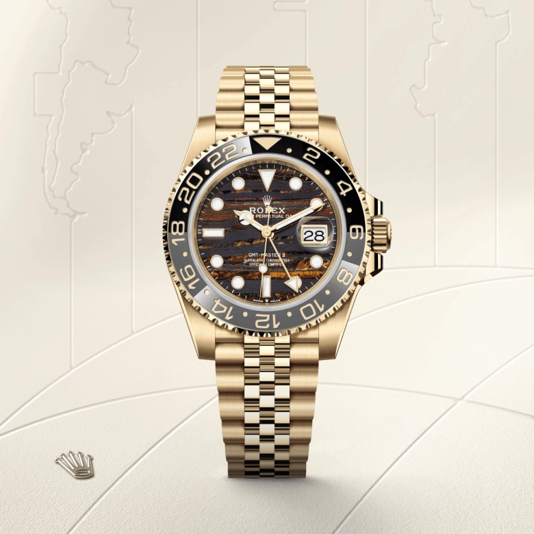 rolex gmt-master ii in 18-ct-yellow-gold, m126718grnr-0002 - cortina watch