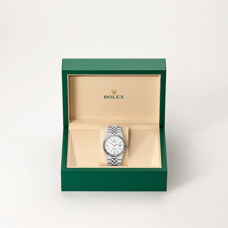 Rolex Land-Dweller in White Rolesor - combination of Oystersteel and white gold, M127234-0001 - Cortina Watch Malaysia