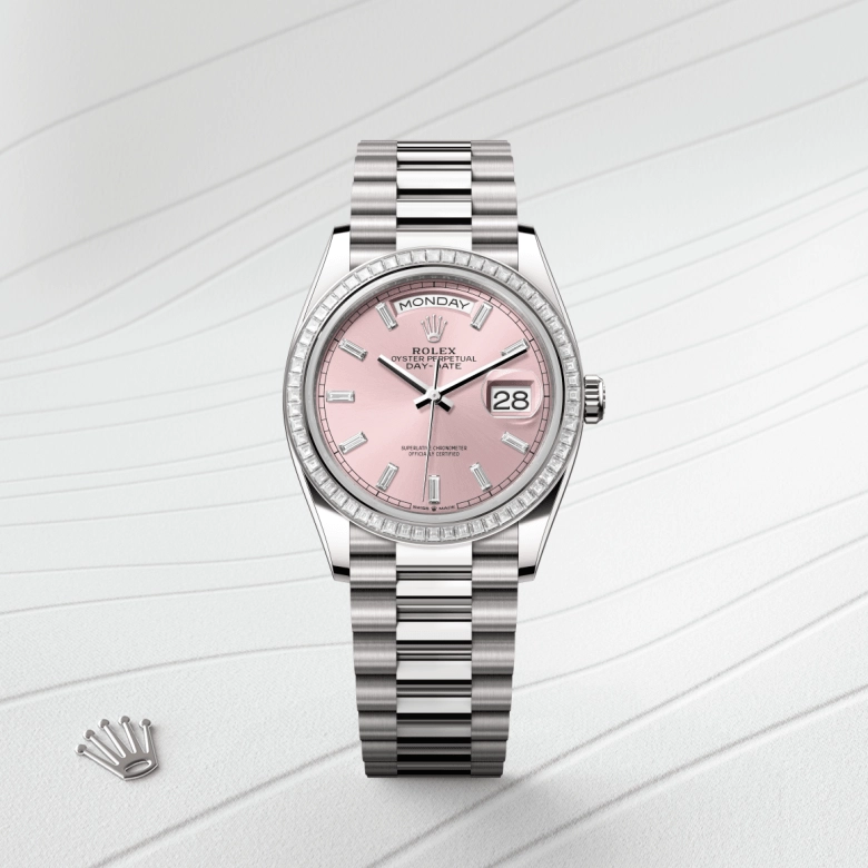 rolex day-date dalam emas putih 18k, m128399tbr-0029 - cortina watch