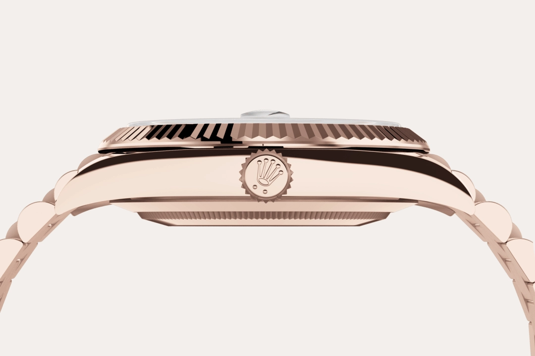 rolex day-date in 18-ct-everose-gold, m228235-0055 - cortina watch