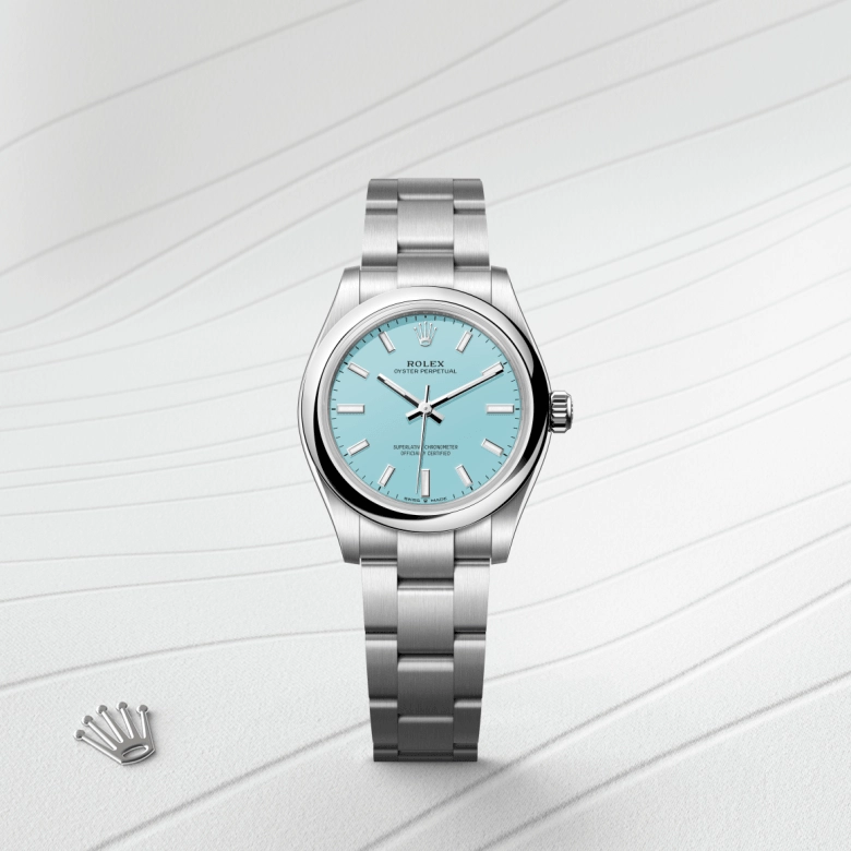 rolex oyster perpetual dalam oystersteel, m277200-0007 - cortina watch