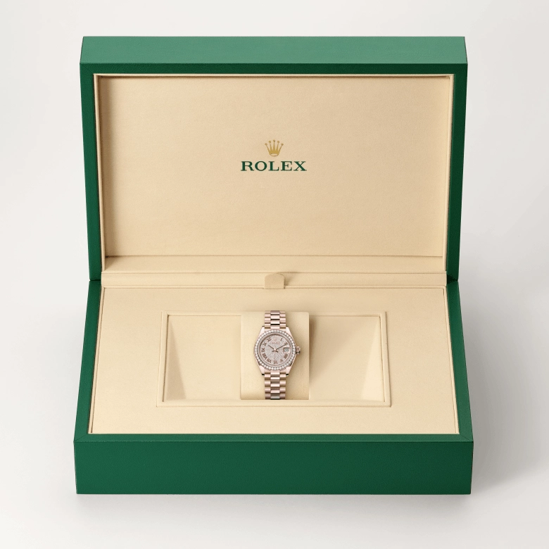 rolex lady-datejust dalam emas everose 18k, m279135rbr-0021 - cortina watch