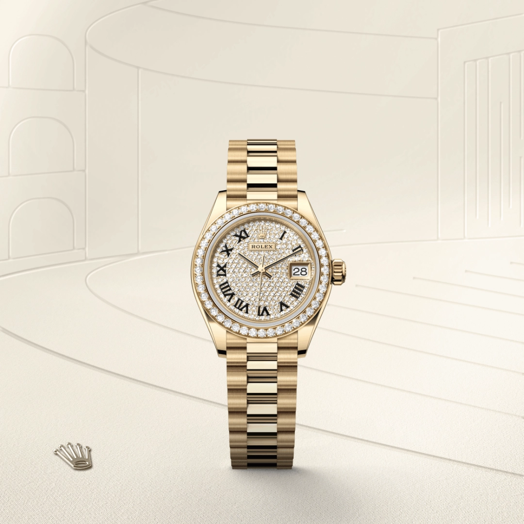 rolex lady-datejust in 18-ct-yellow-gold, m279138rbr-0029 - cortina watch