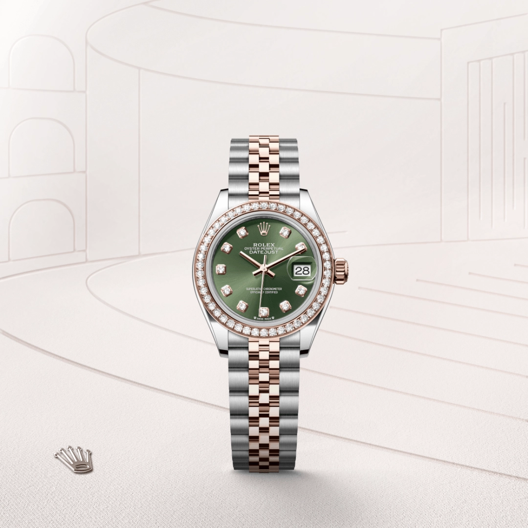 rolex lady-datejust dalam rolesor everose, m279381rbr-0007 - cortina watch