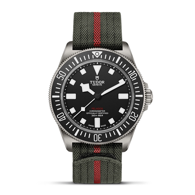 TUDORPelagos FXD领潜型FXD钛金属表壳，直径42毫米，厚12.75毫米，两端表耳距离为52毫米，磨砂处理 
 固定式表带杆 
 钢表壳底盖 - M25717N-0001 at Cortina Watch Malaysia