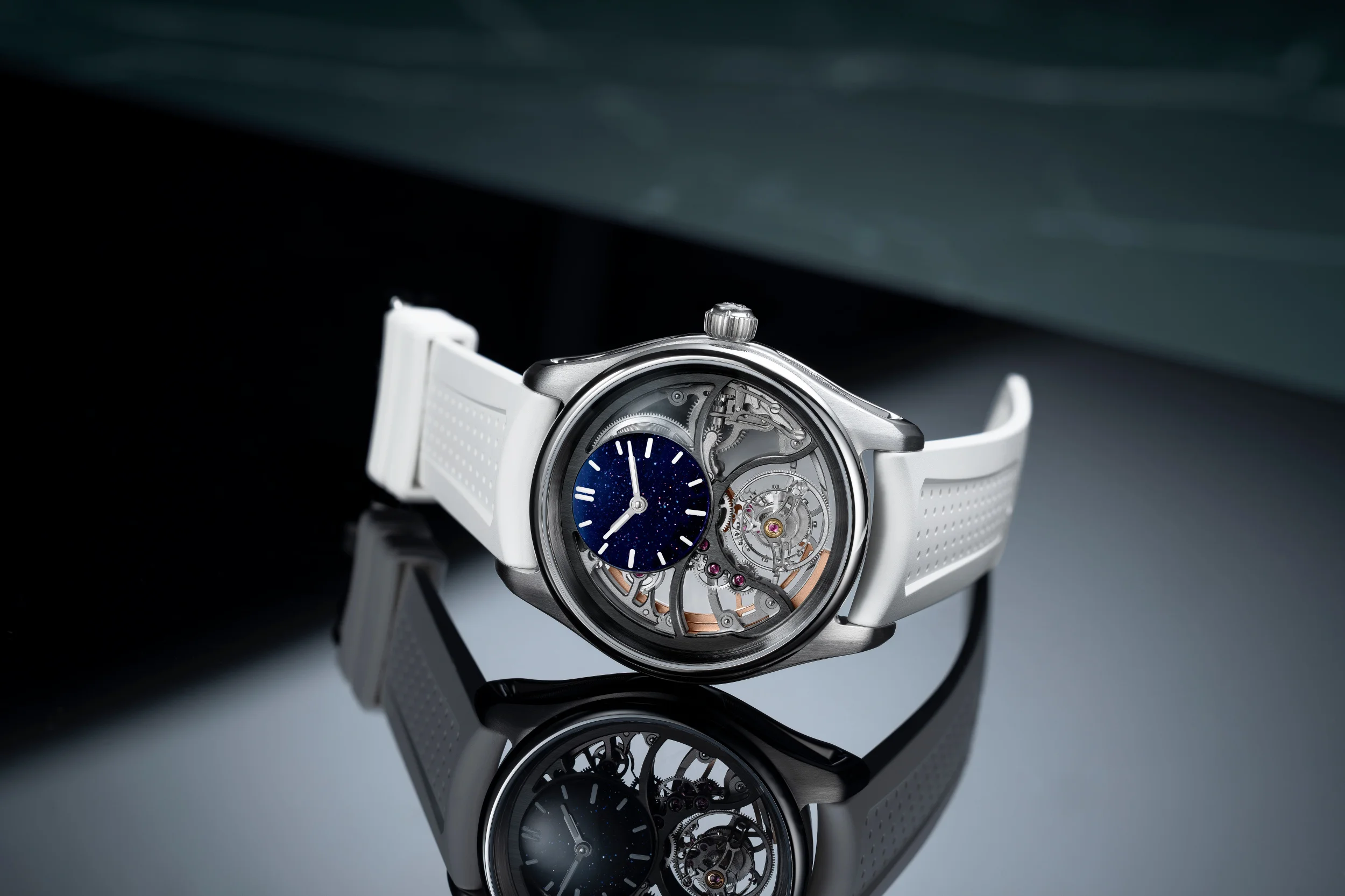 Introducing the H. Moser & Cie. Pioneer Cylindrical Tourbillon Skeleton Aventurine: An Exclusive Creation by Saquon Barkley - Cortina Watch Malaysia