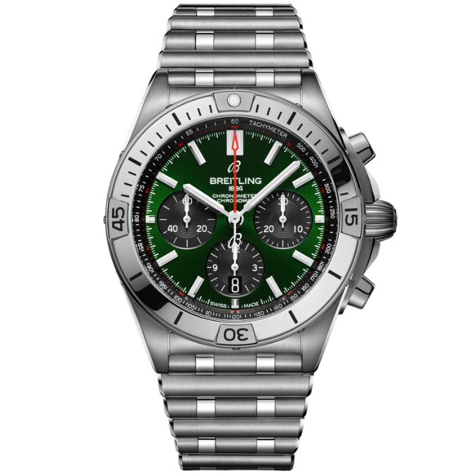 Breitling Chronomat B01 42 Green Ab01343a1l1a1 Front