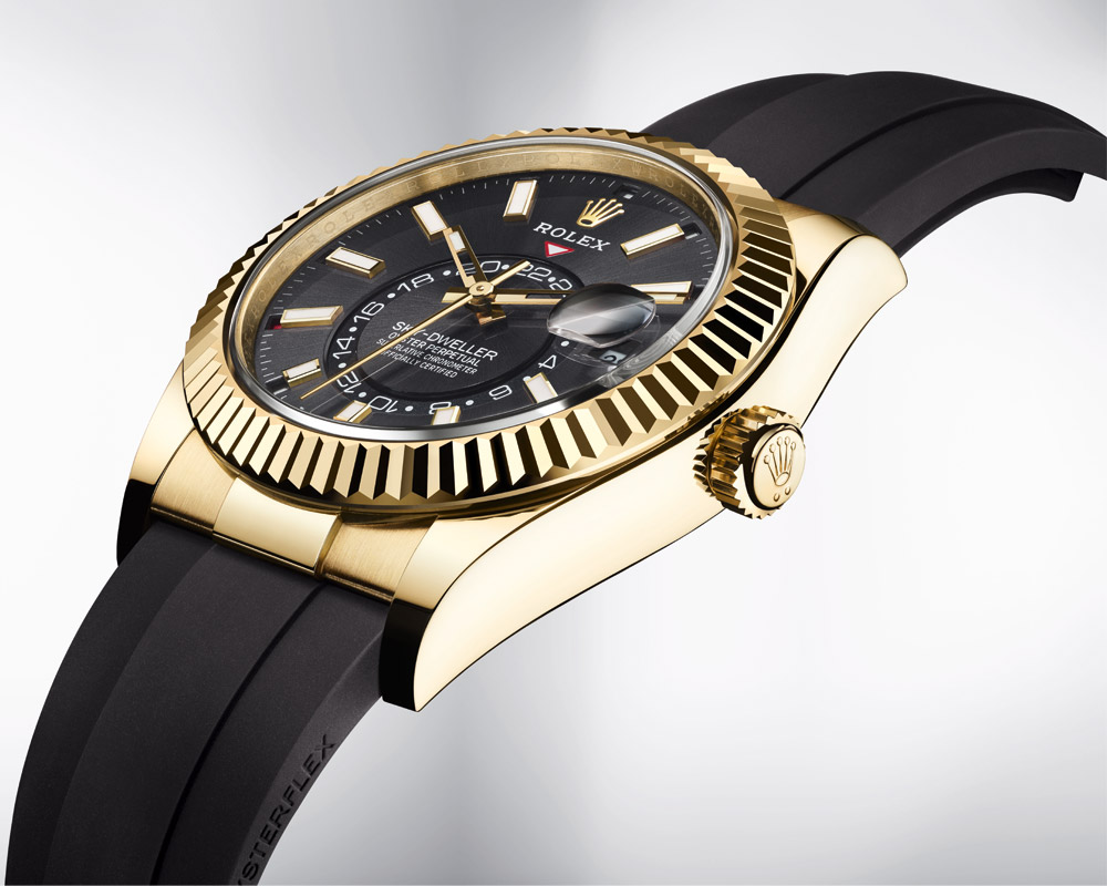 Rolex Oyster Perpetual Sky Dweller In 18 Ct Yellow Gold
