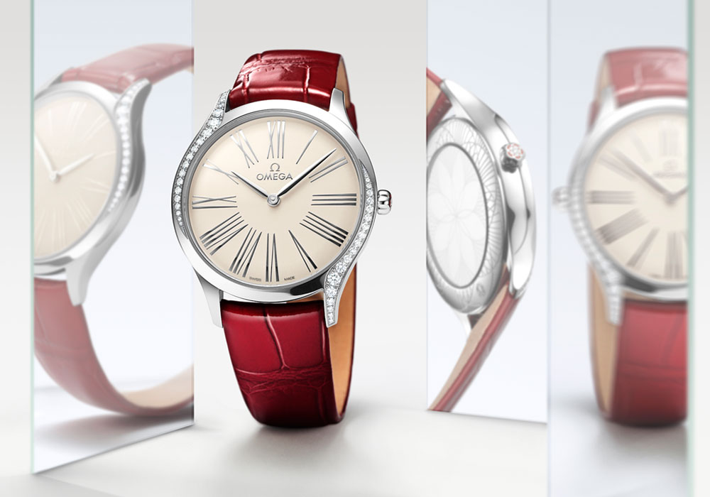 Omega-De-Ville-Tresor-in-steel-case-with-diamonds-and-red-leather-strap-ref-428.18.36.60.02