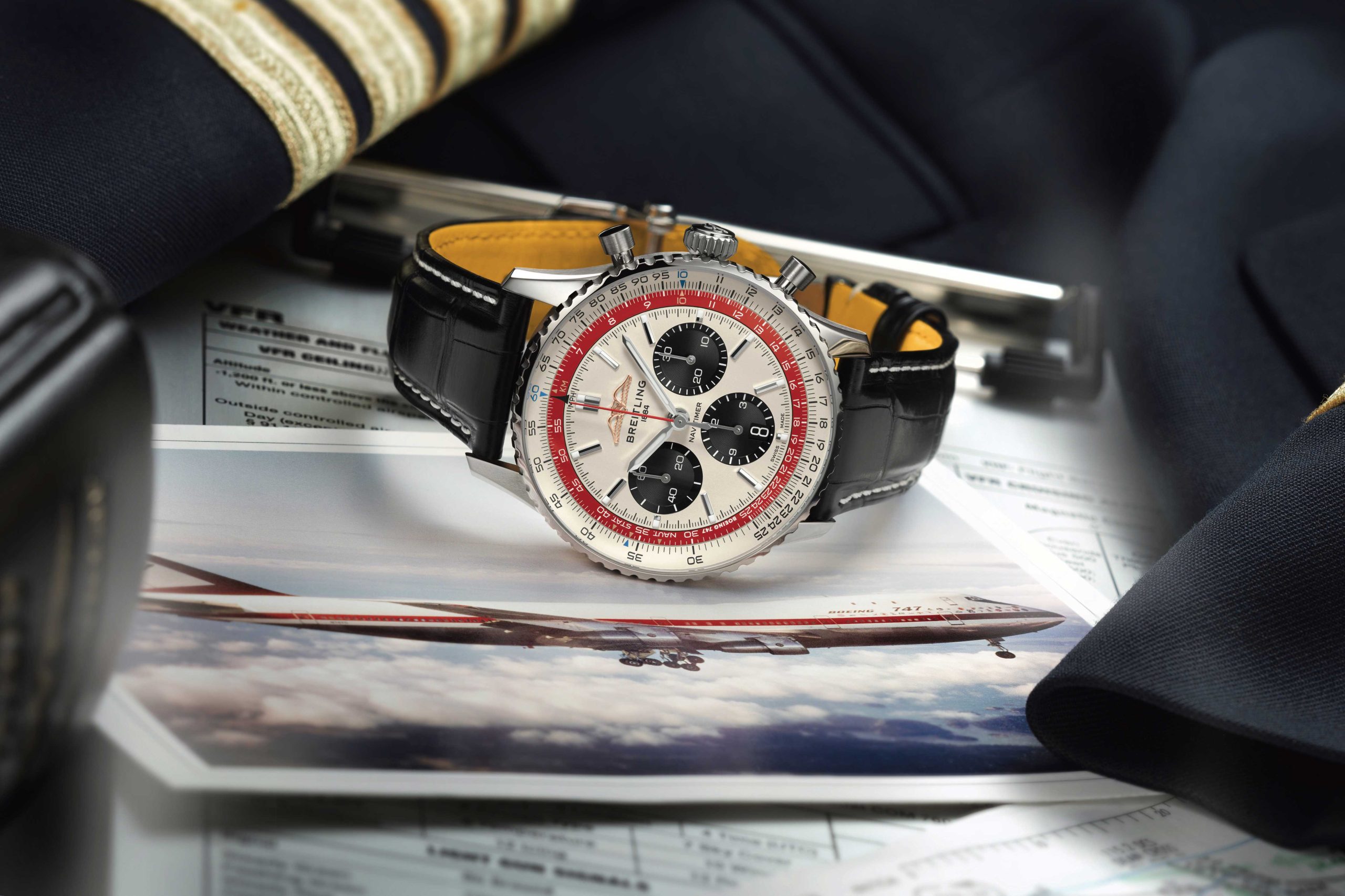 Cortina Watch Breitling Navitimer B01 Chronograph 43 Boeing 747 Scaled