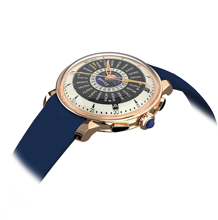 Récital 30 Blue Guilloche Centre Dial in Red Gold - Cortina Watch Thailand