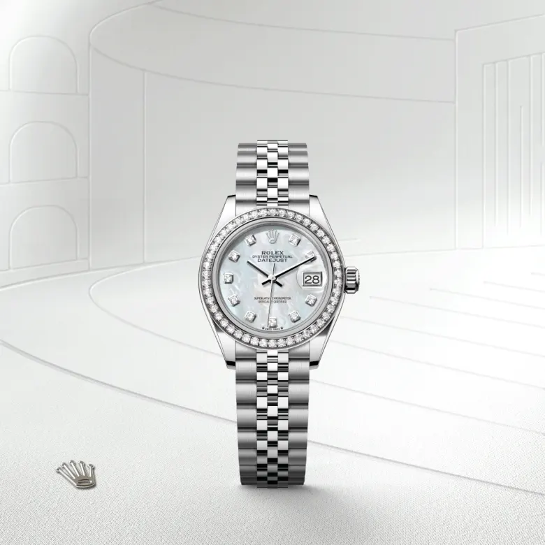 Rolex Lady-Datejust in White Rolesor - combination of Oystersteel and white gold, M279384RBR-0011 - Cortina Watch Thailand