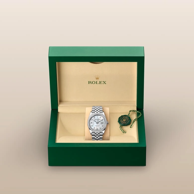 Rolex Datejust in White Rolesor - combination of Oystersteel and white gold, M126284RBR-0011 - Cortina Watch Thailand