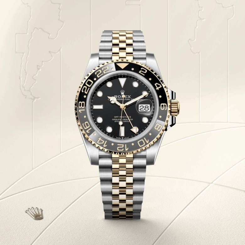 rolex gmt-master ii in yellow-rolesor, m126713grnr-0001 - cortina watch