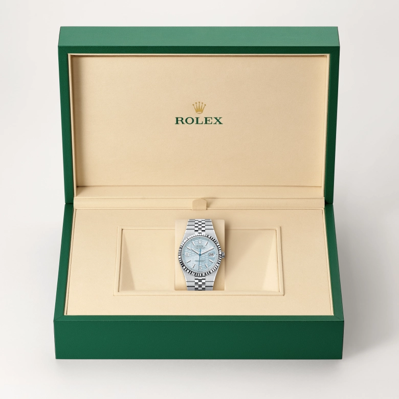 rolex land-dweller in platinum, m127336-0001 - cortina watch