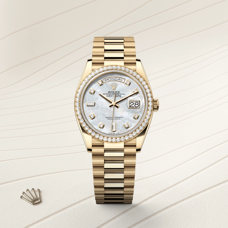 Rolex Day-Date in 18 ct yellow gold, M128348RBR-0017 - Cortina Watch Thailand