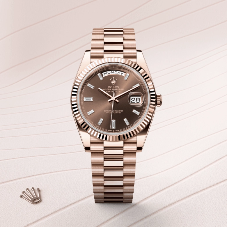 Rolex Day-Date in 18 ct Everose gold, M228235-0003 - Cortina Watch Thailand