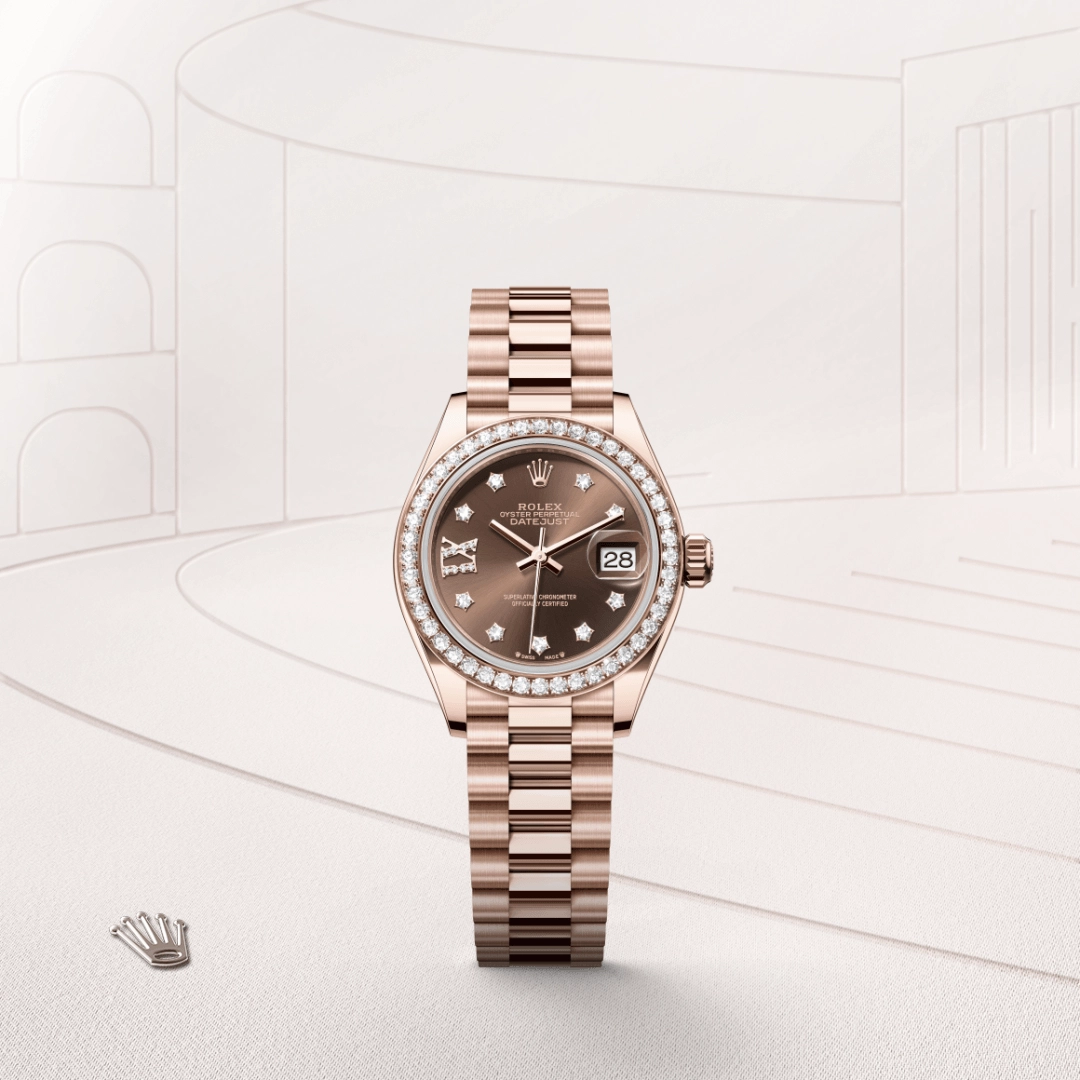 Rolex Lady-Datejust in Everose gold 18 กะรัต, M279135RBR-0001 - Cortina Watch Thailand
