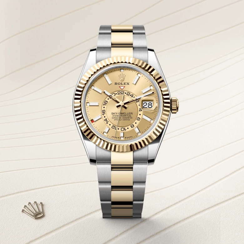 rolex sky-dweller in yellow-rolesor, m336933-0001 - cortina watch