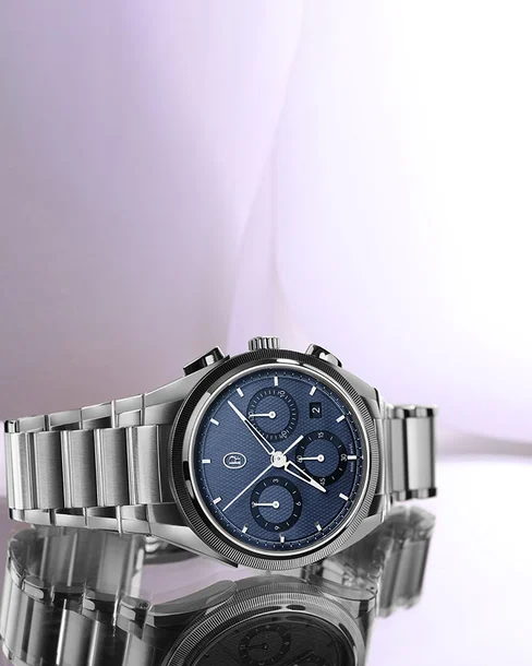 Tonda PF Chronograph Steel Platinum Milano Blue - Cortina Watch Taiwan