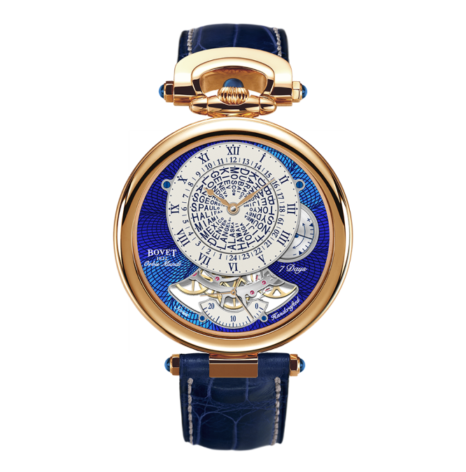 Orbis Mundi Ivory Lacquered Dial, Blue Guilloché Sub-Dial, Red Gold - Cortina Watch Taiwan