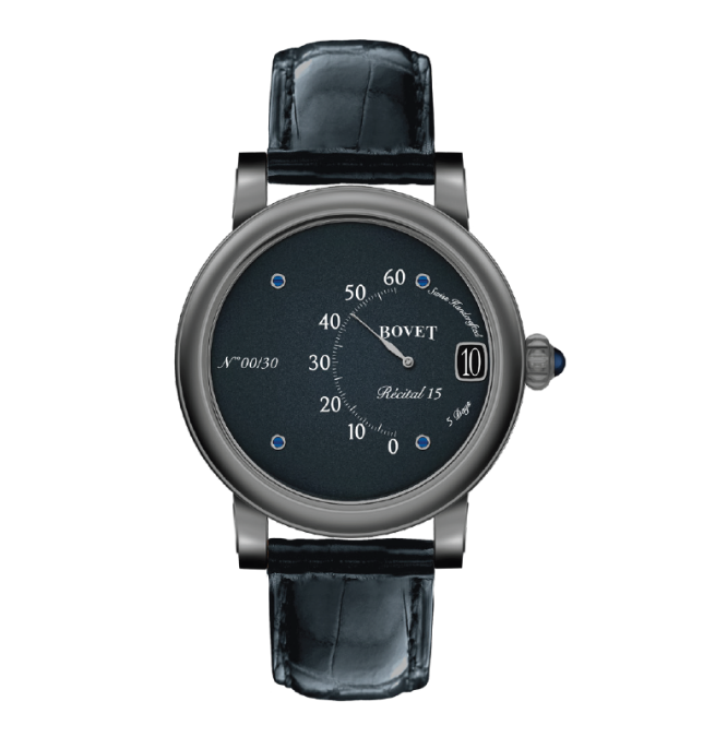 Récital 15 Thundery Dark Lacquer Dial, Sandblasted Titanium - Cortina Watch Taiwan