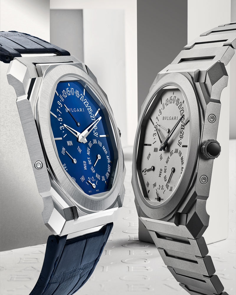The Bulgari Octo Finissimo Perpetual Calendar Is Available In Both A Titanium Case And A Platinum One As Well
