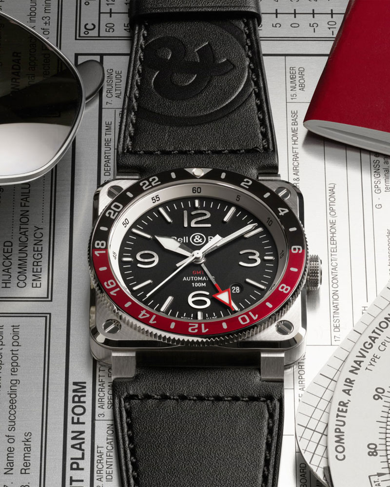Bell And Ross Br03 New Gmt Pepsi Ref Br0393 Bl St Sca Sq