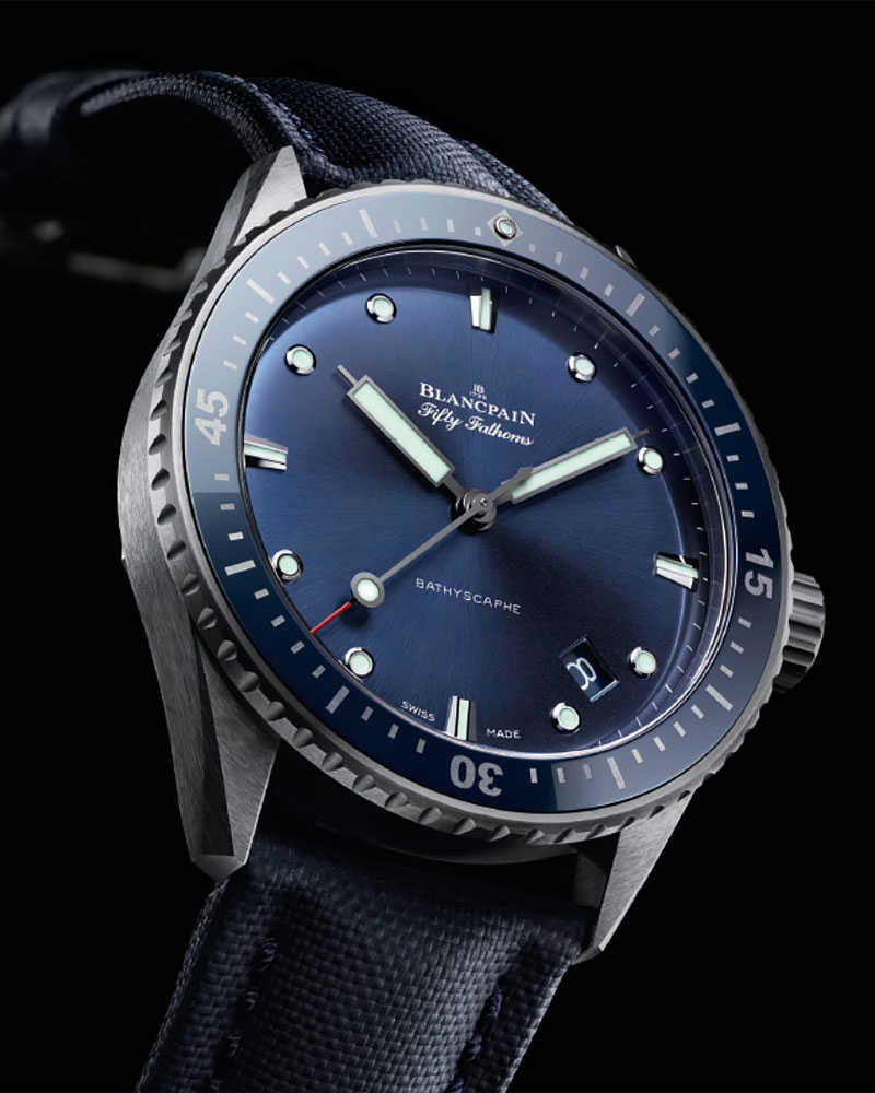 Blancpain Fifty Fathoms Bathyscaphe Divers Watch In Blue Ref 5000 0240 O52a