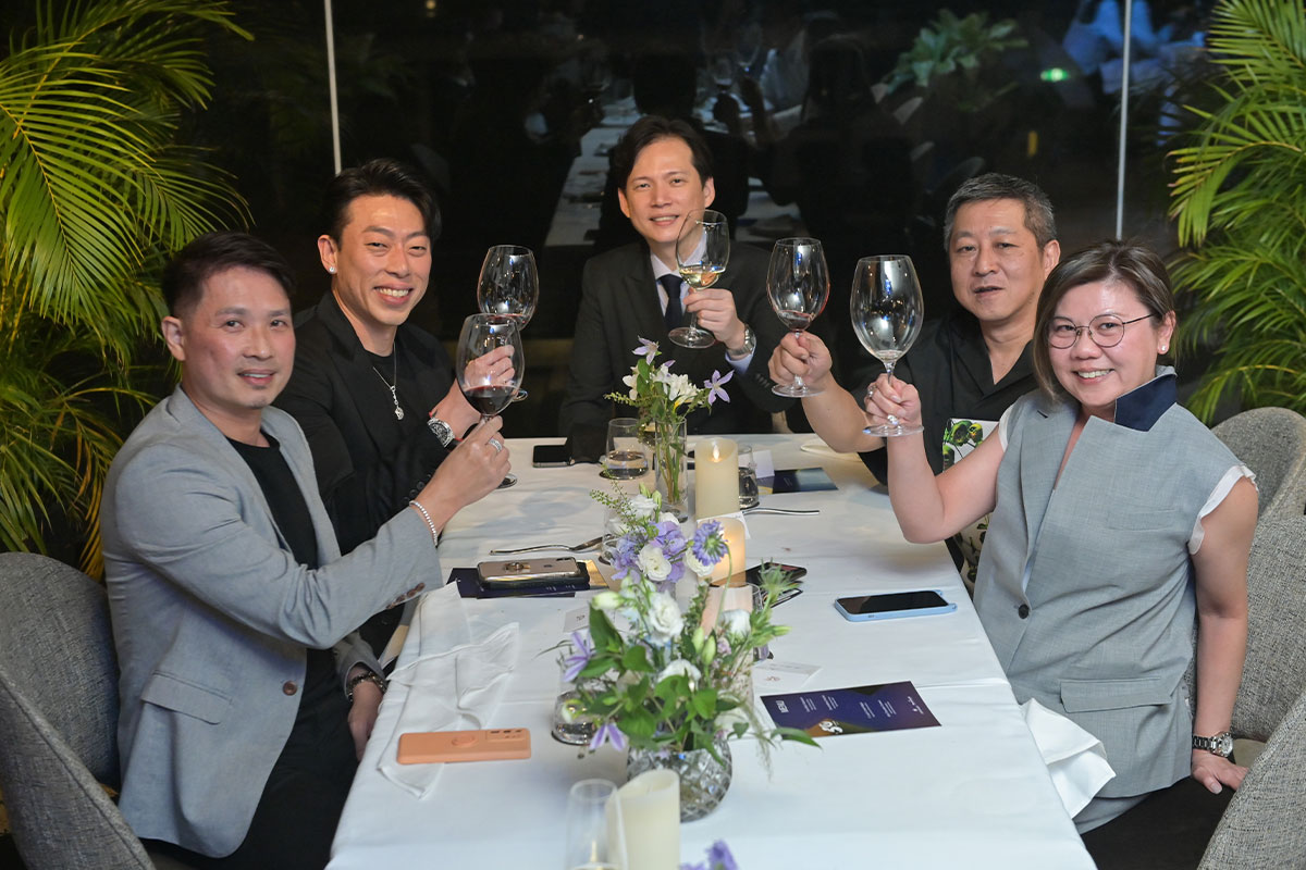 Guests Take Group Photo Blancpain And Cortina Watch Vip Dinner