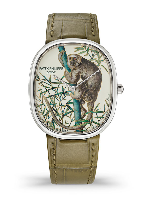 The Patek Philippe Ref.5738/50g-019 features miniature painting on an enamel dial. | Cortina Watch