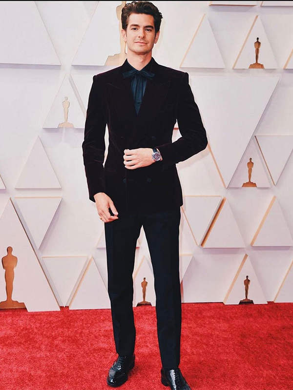 The Omega Speedmaster ’57 on the wrist of Andrew Garfield at this year’s Oscars