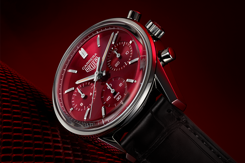 Tag Heuer Carerra Red Dial Limited Edition Featured lying on side
