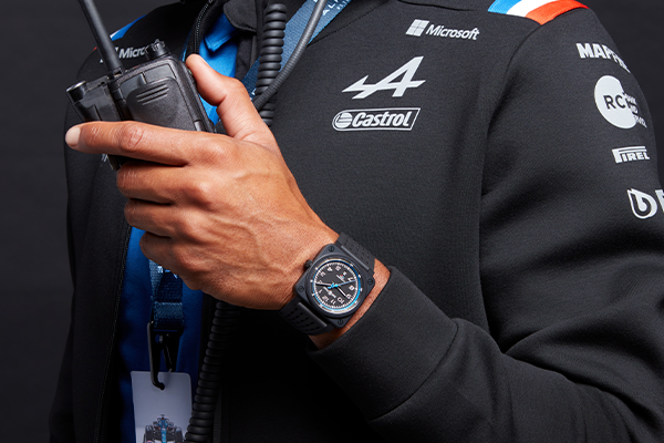 Bell & Ross BR 03-92 A522 in Partnership with Alpine at Cortina Watch man wearing watch