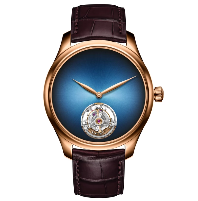 H Moser Cie 1804 0400 Endeavour Tourbillon Funky Blue At Cortina Watch Front 1