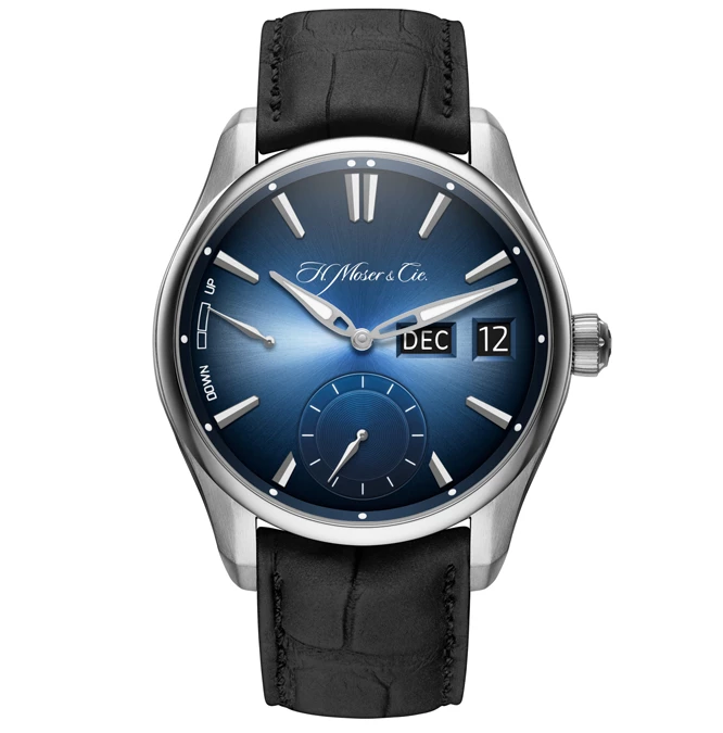H Moser Cie 3808 1201 Pioneer Perpetual Calendar Funky Blue Fume At Cortina Watch Front
